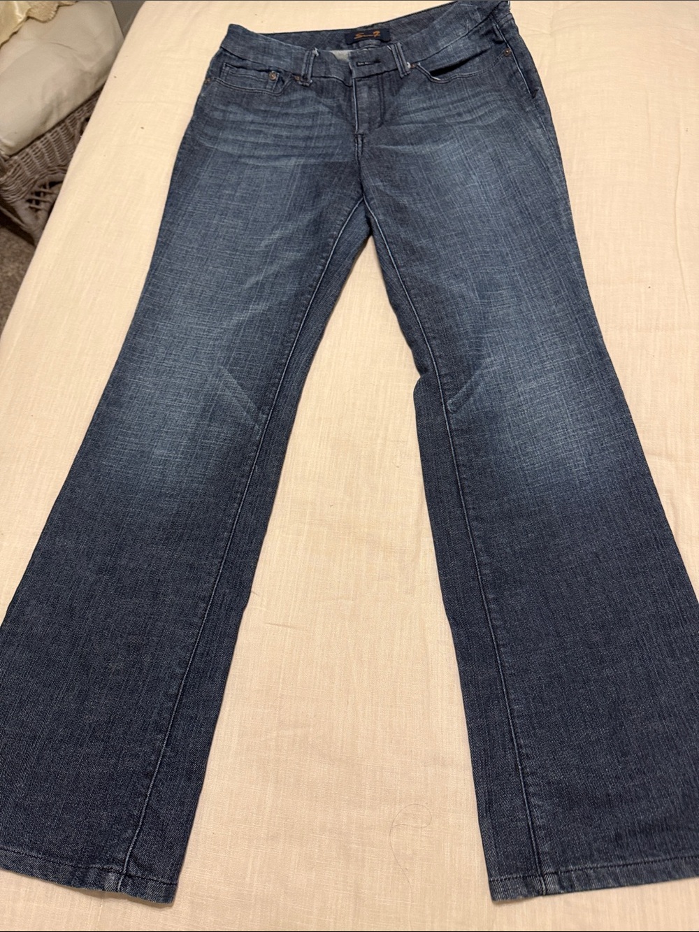 Seven7 Women's Dark Blue Flare Jeans